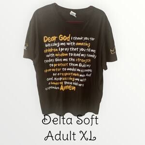 Delta Soft 'A fathers prayer' graphic tee shirt Sz xl EUC